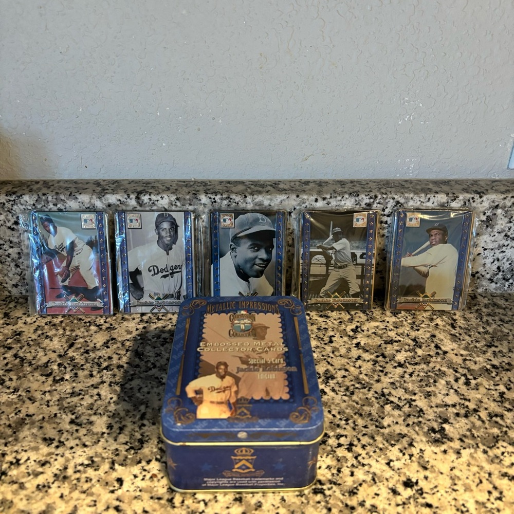 Metallic Impressions Jackie Robinson Metal Collector Cards
